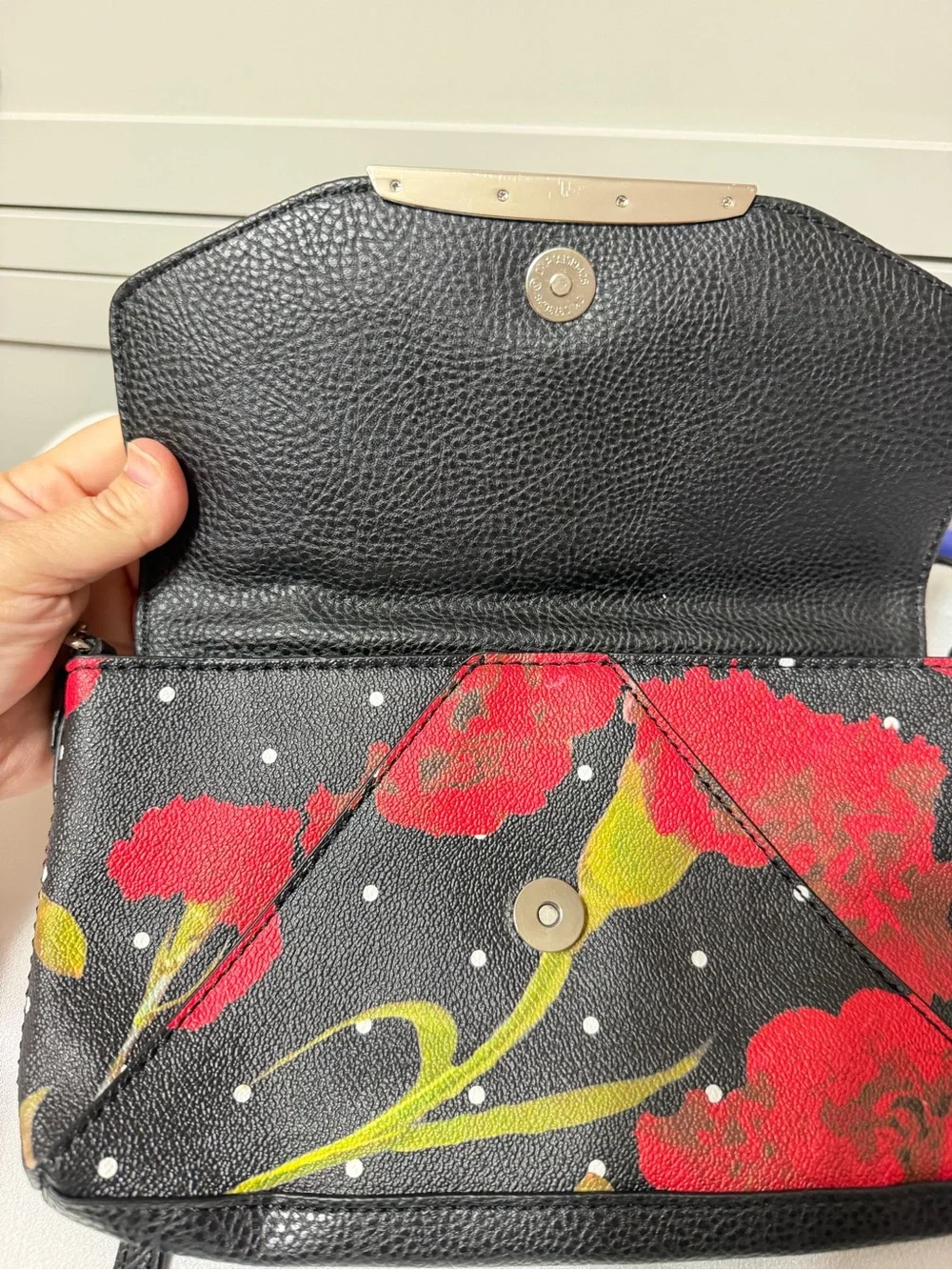 🌹 DANA BUCHMAN Floral Crossbody Bag | Black, Red & Gold